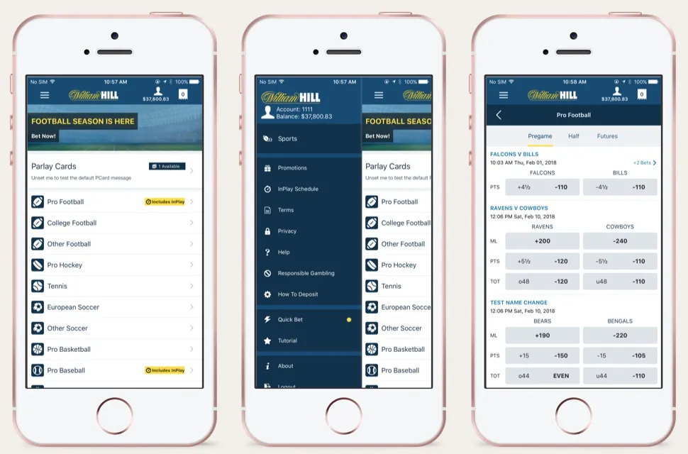 iOS application screenshots