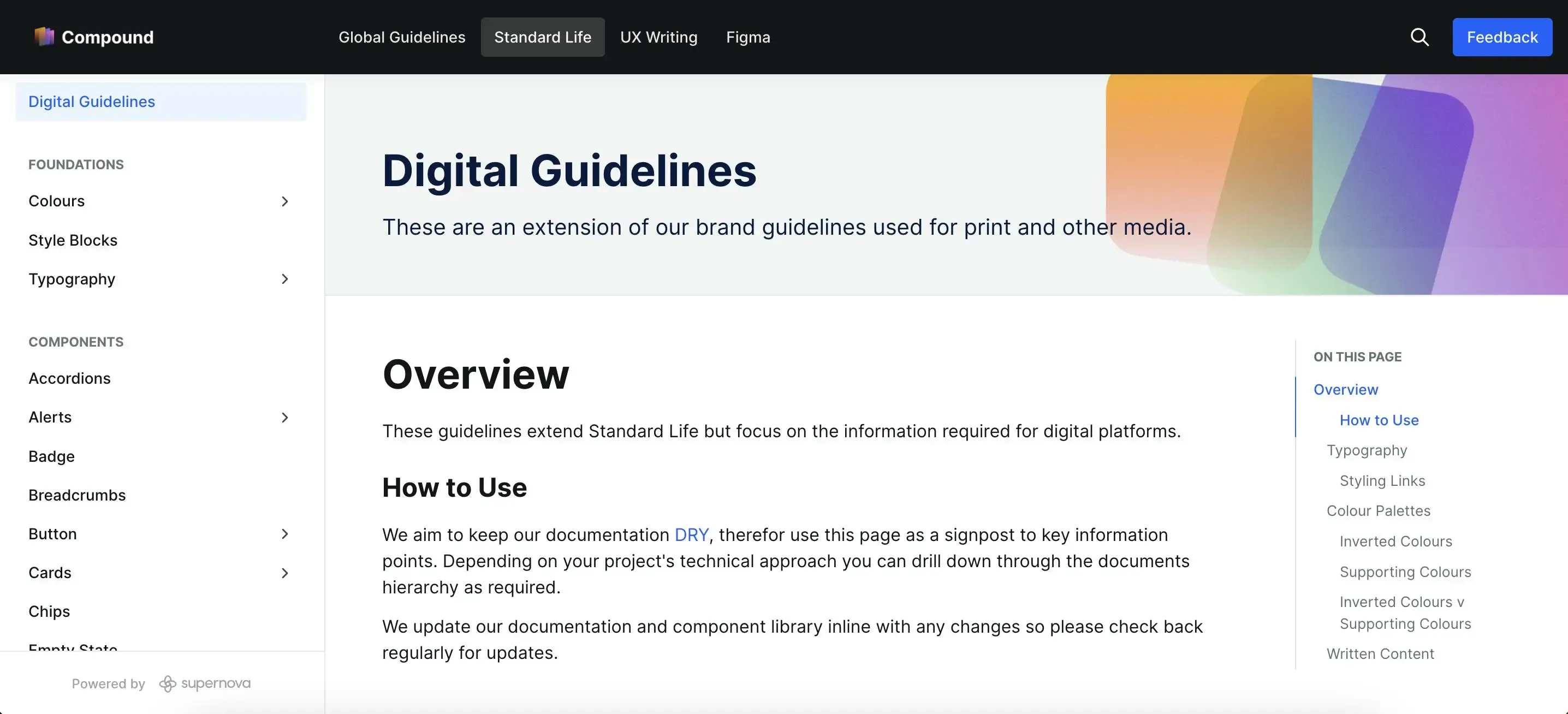 Supernova Documentation Screenshot